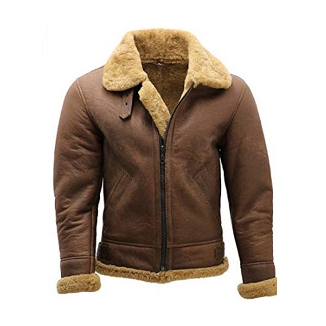 Veste aviateur en daim et peau de mouton B3 pour homme