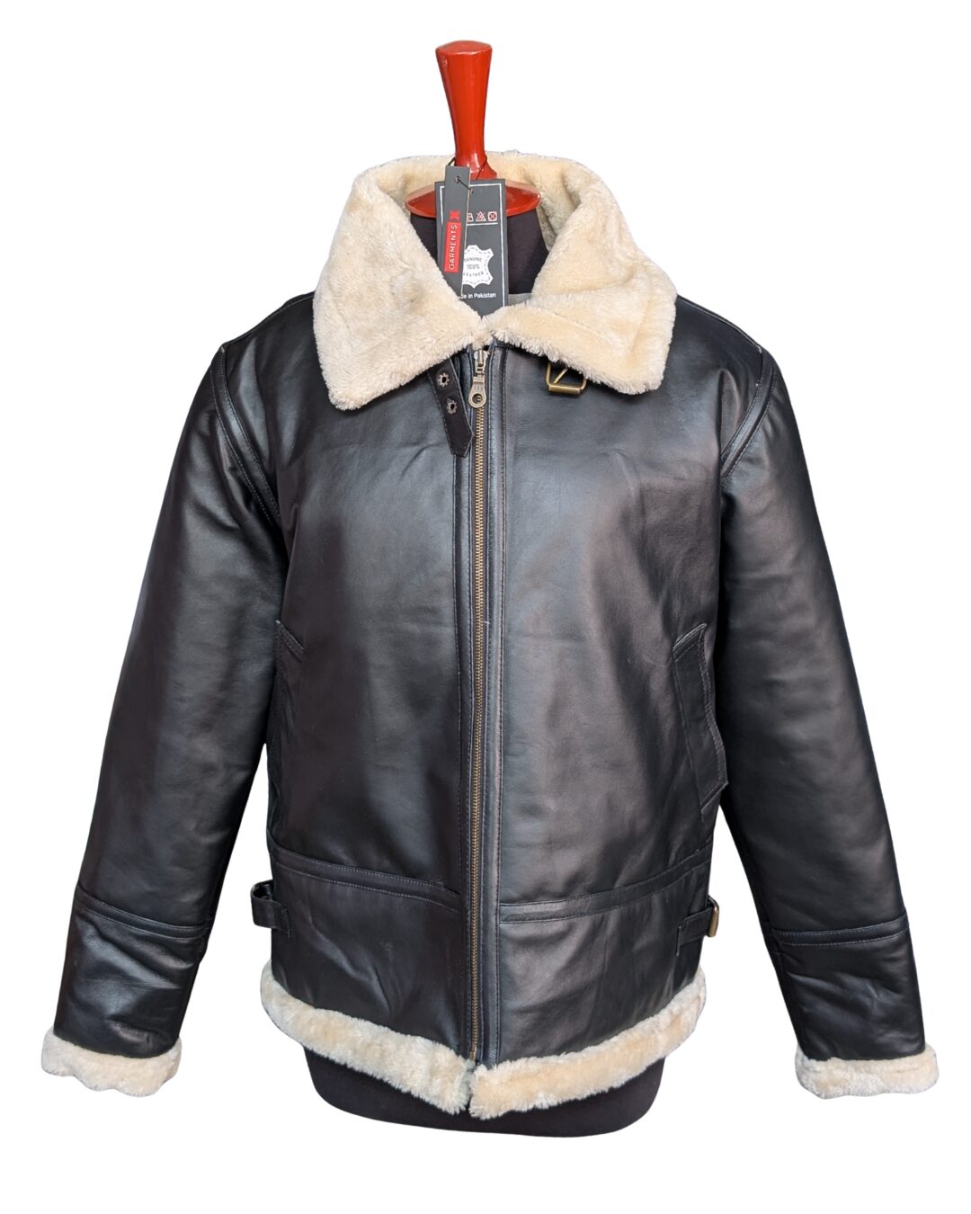 Veste aviateur B3 en peau de mouton et fourrure crème pour homme