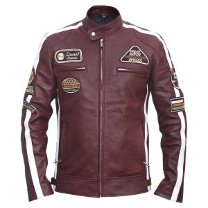 Giacca in pelle da uomo color marrone in edizione limitata
