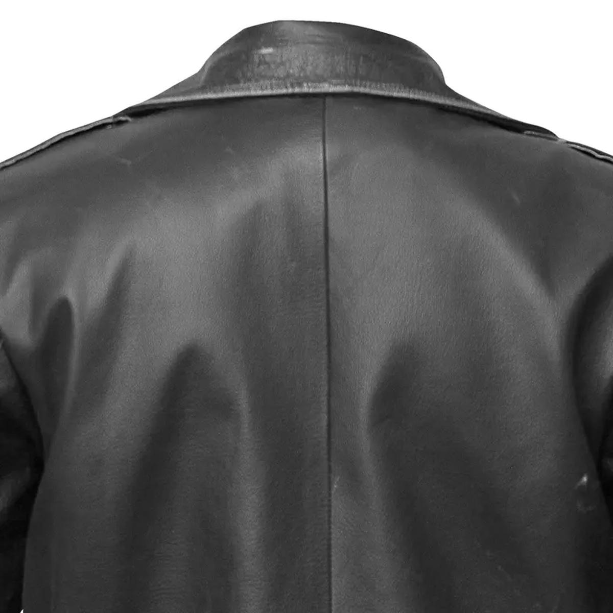 Veste de motard asymétrique en cuir véritable pour homme (2)