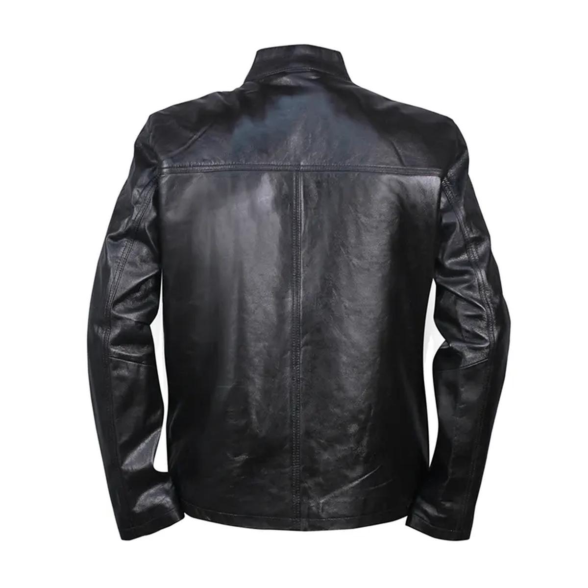 Veste en cuir véritable noir style café racer pour homme (2)