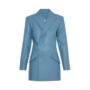 Blazer in pelle blu replica Aleksandre Akhalkatsishvili