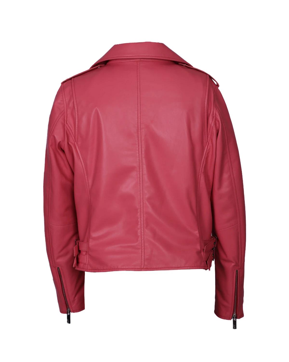 Veste de motard Carol en peau de mouton à coupe fuselée (2)