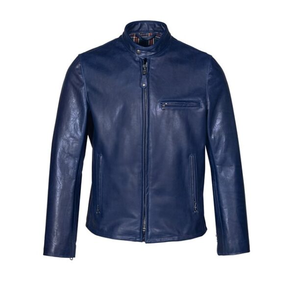 veste en cuir véritable de motard classique (2)