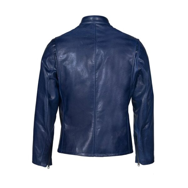 veste en cuir véritable de motard classique (3)