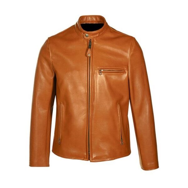 veste en cuir véritable de motard classique (4)