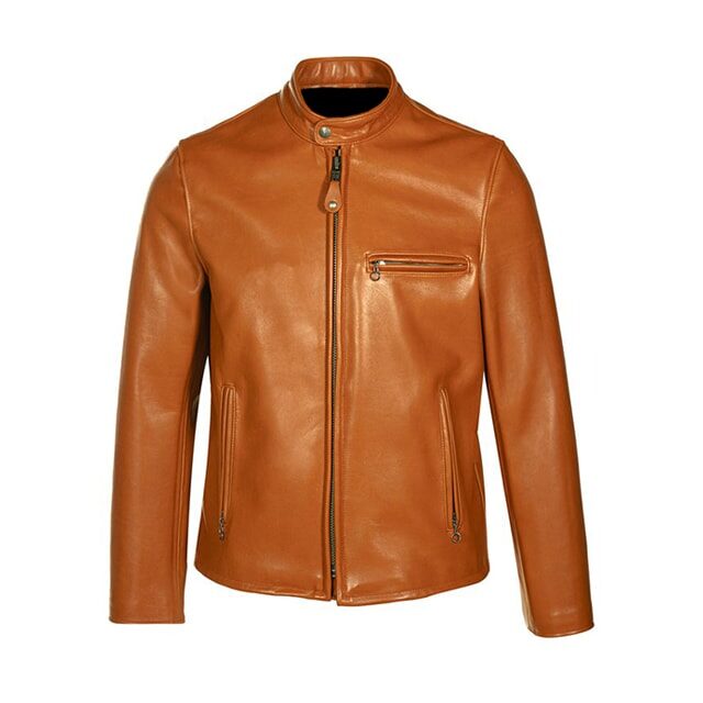 veste en cuir véritable de motard classique