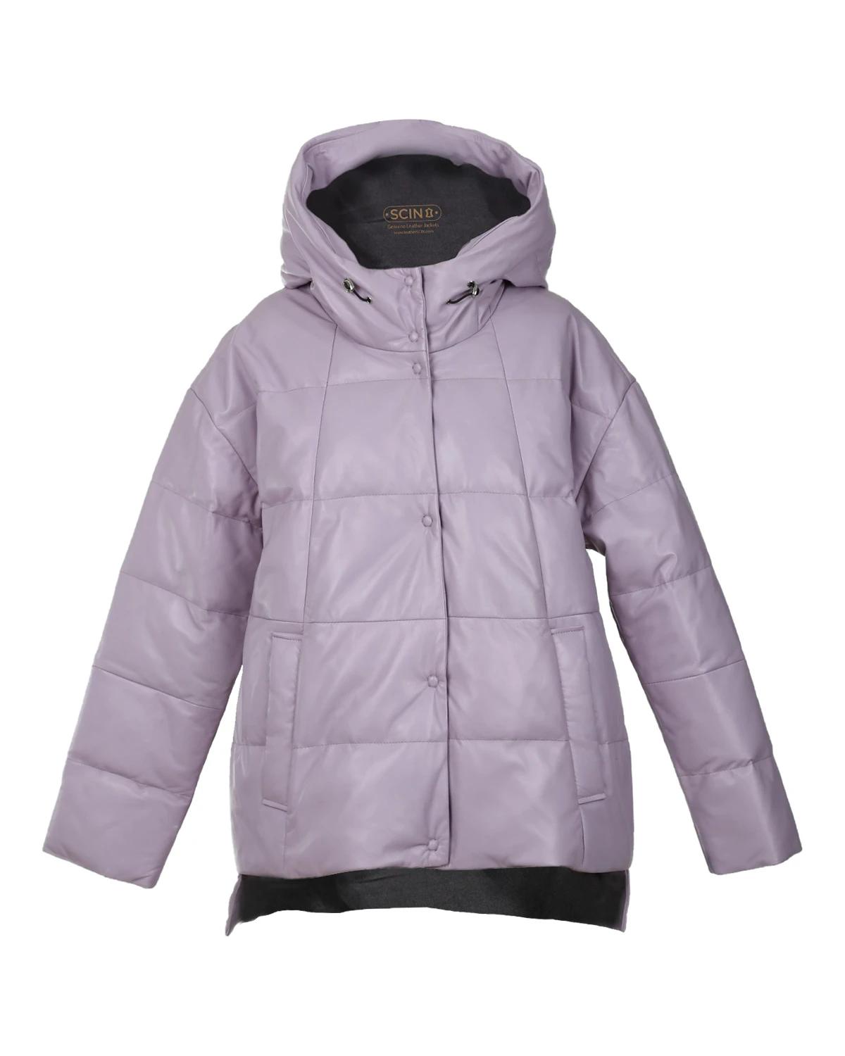 Veste matelassée en peau de mouton Dora avec capuche