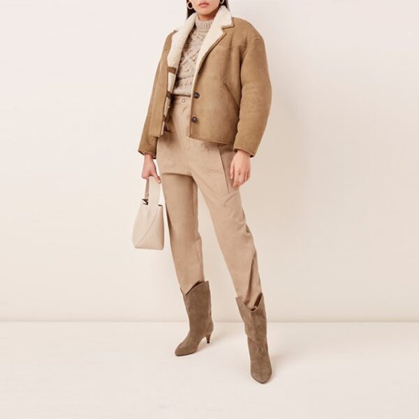 Manteau en daim et peau de mouton Étoile pour femme (2)