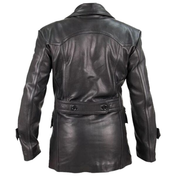 Veste en cuir véritable noir d'officier de sous-marin allemand (3)