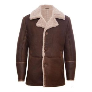 Manteau allemand classique en véritable peau de mouton et en peau lainée