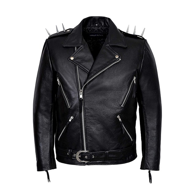 Veste de motard en cuir véritable Ghost Rider Nicolas Cage