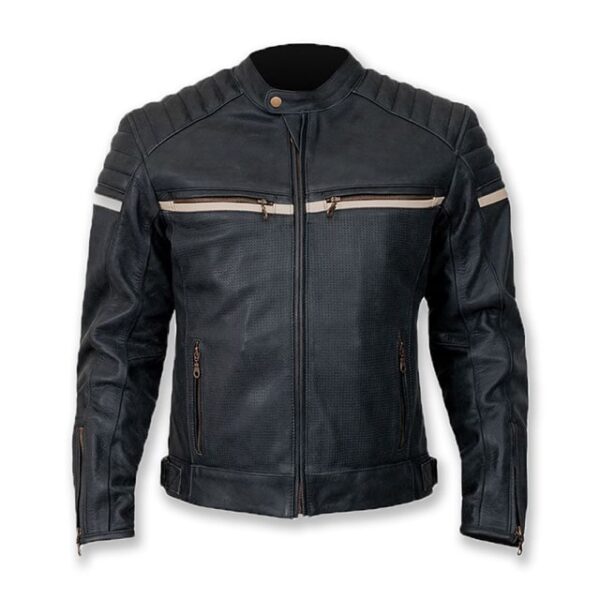 Veste en cuir véritable marron vintage Joe Rocket Classic 92 (2)