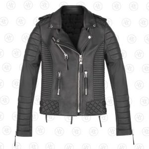 Giacca in pelle nera di Kay Michaels