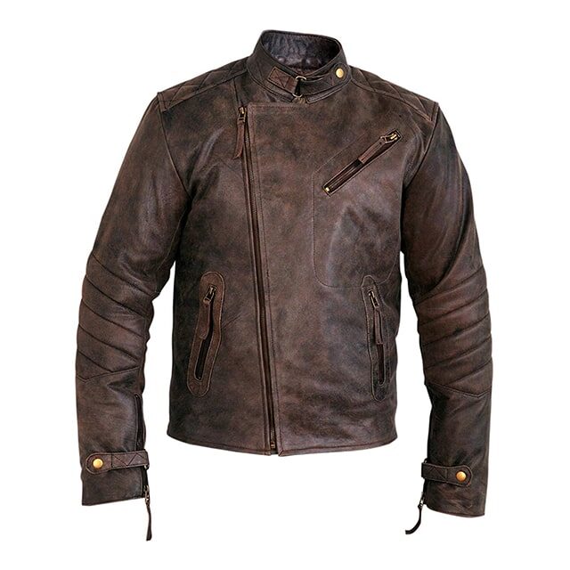 Veste en cuir véritable vieilli pour femme Kendal Moto Racer