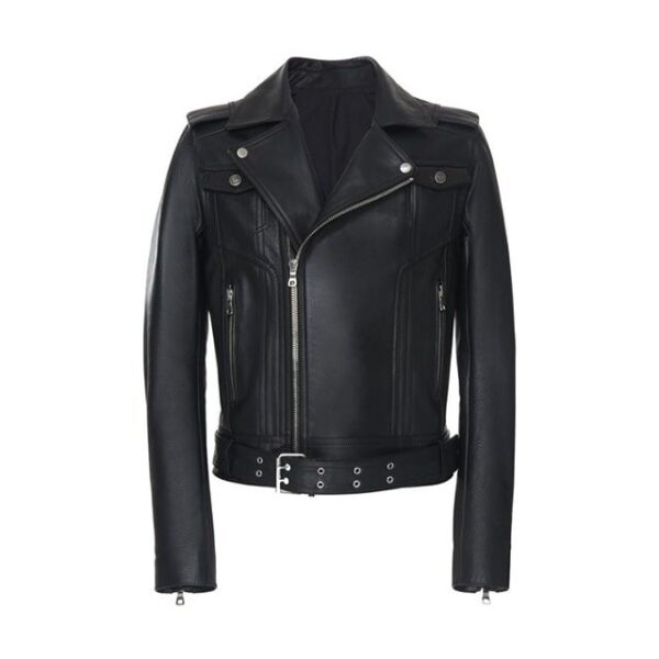 Veste de motard en cuir véritable à franges (4)