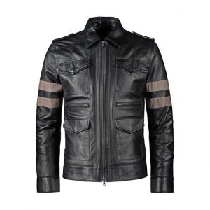 Giacca in pelle di pecora Leon Kennedy da uomo
