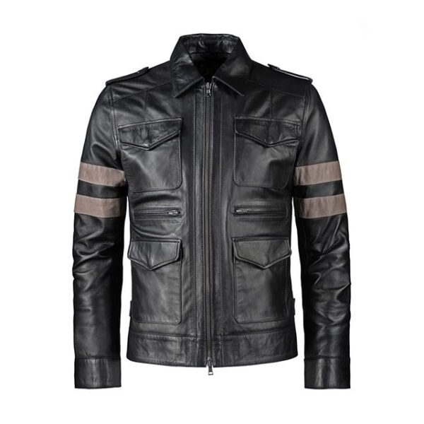 Veste en peau de mouton pour homme Leon Kennedy (11)
