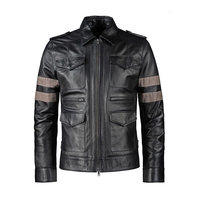 Veste en peau de mouton pour homme Leon Kennedy