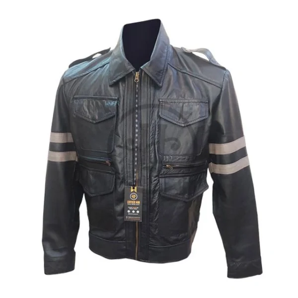 Veste en peau de mouton pour homme Leon Kennedy (7)