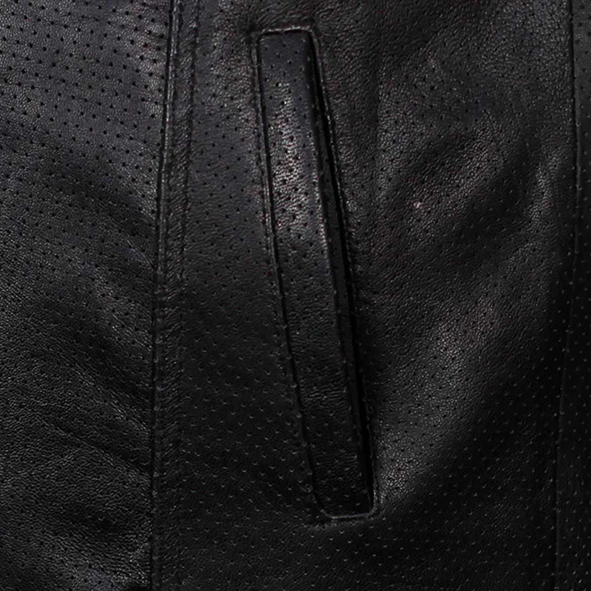 Gilet en peau de mouton noire pour homme (4)