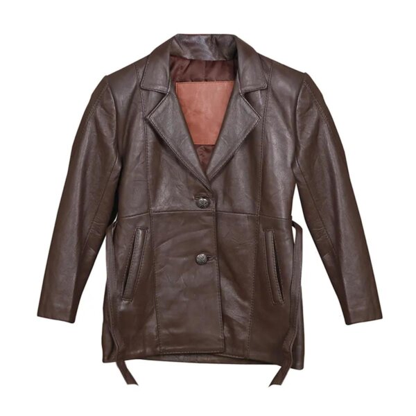 Blazer pour homme en cuir véritable véritable marron chocolat