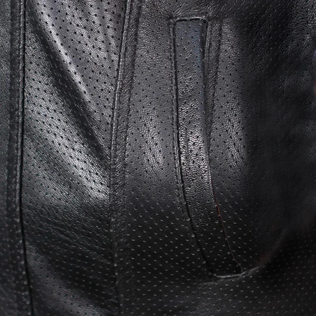 Gilet en peau de mouton noire pour homme (6)