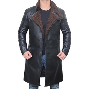 Trench da uomo in vera pelle di montone