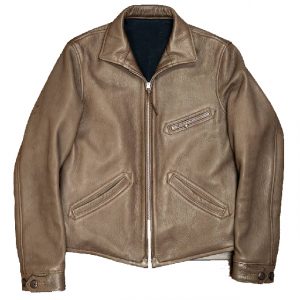 Giacca da motociclista in pelle cerata da uomo