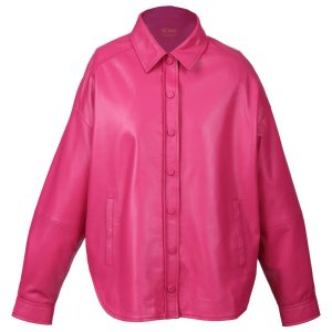 Giacca in pelle di pecora oversize da donna Mia