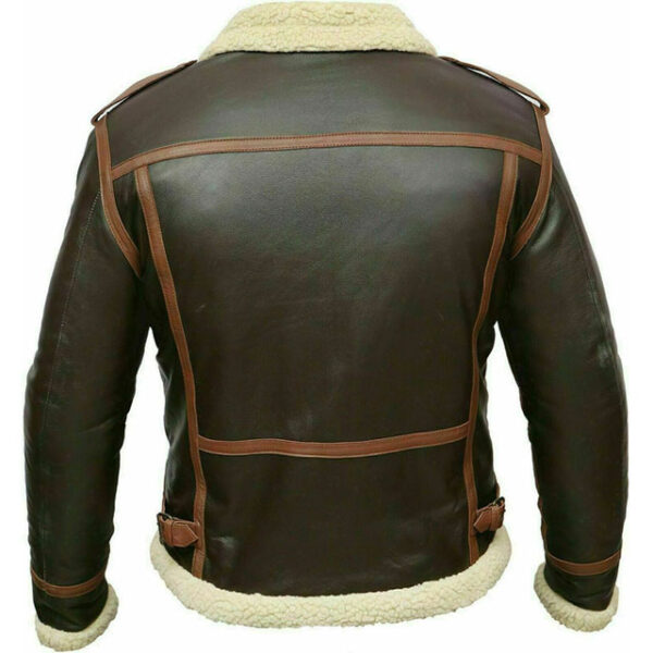 Veste d'aviateur en peau de mouton marron style bombardier B-3 de la RAF (3)