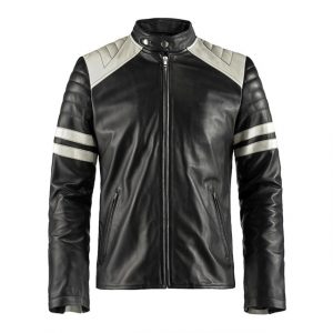 Giacca da motociclista retrò in pelle da uomo Mayhem