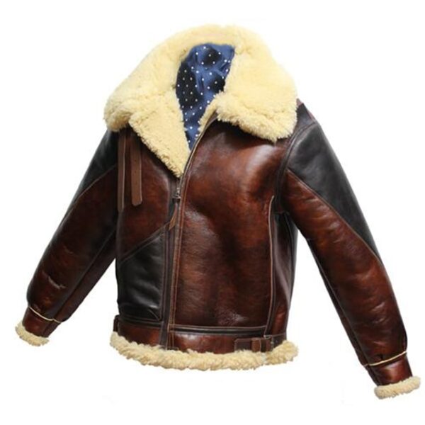 Veste d'hiver pour homme en peau de mouton avec fourrure type B-3 (3)