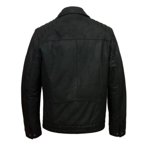 Veste de camionneur vintage marron pour homme en cuir véritable véritable (5)