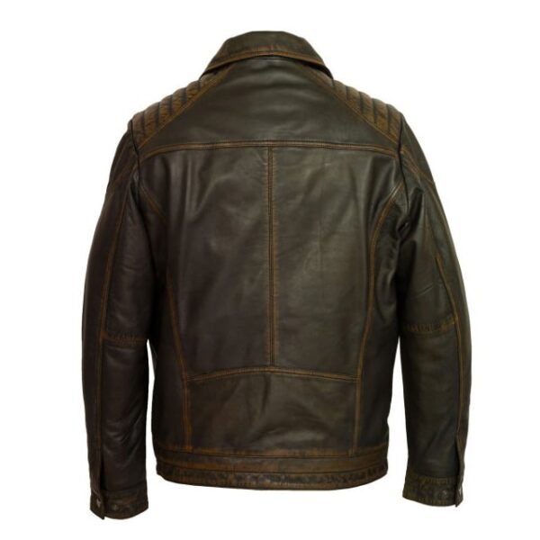 Veste de camionneur vintage marron pour homme en cuir véritable véritable (3)