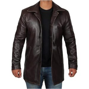 Soprabito in pelle marrone in stile vintage