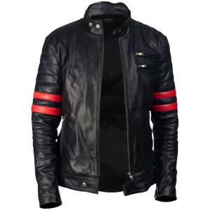 Giacca in pelle da motociclista Jasper