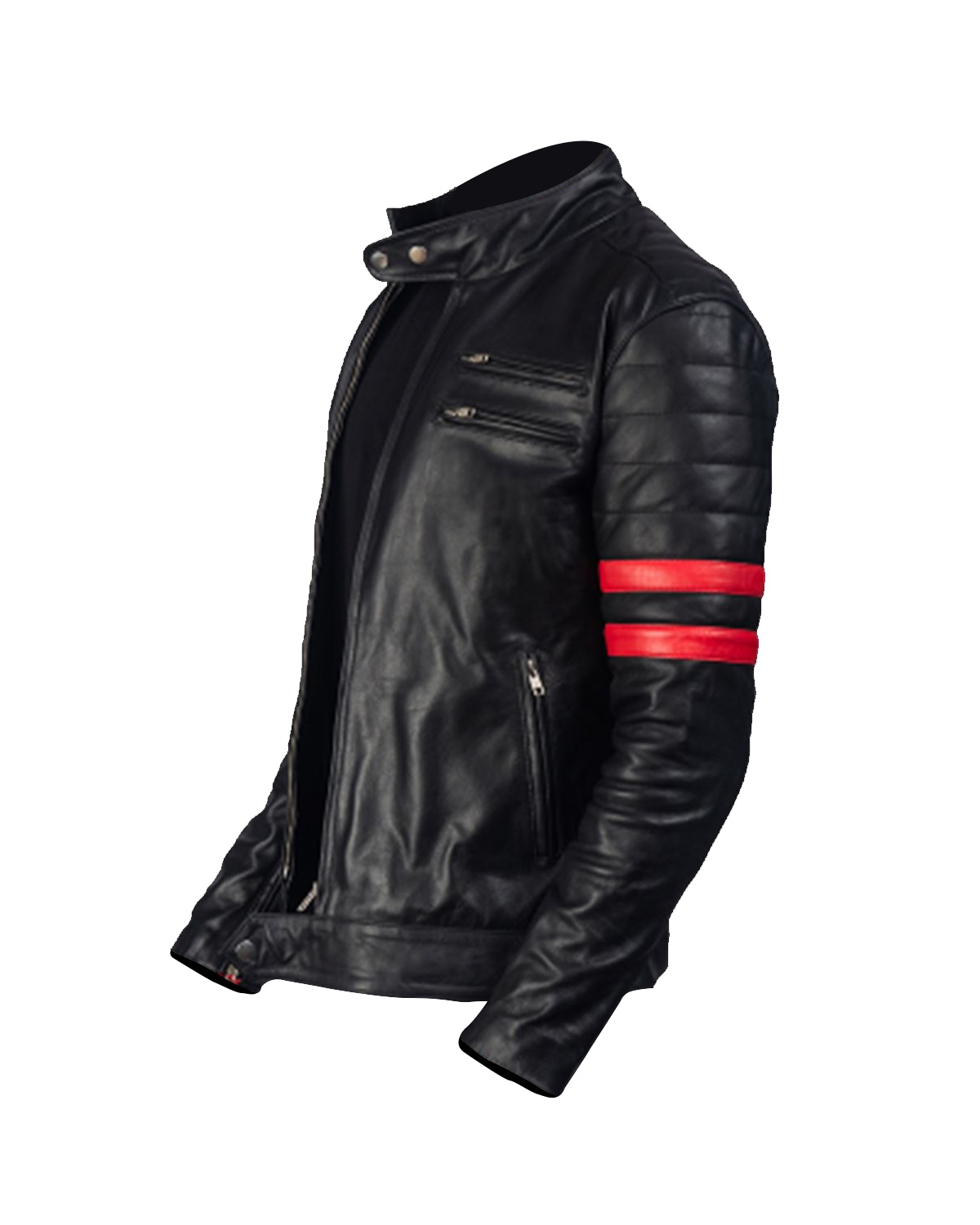 Veste de motard en cuir véritable Jasper (3)
