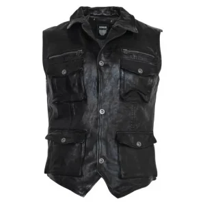 gilet en cuir véritable de cowboy de l'Ouest