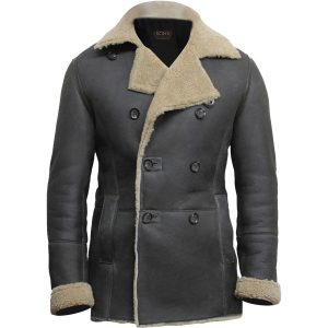 Cappotto doppiopetto in pelle Ralph