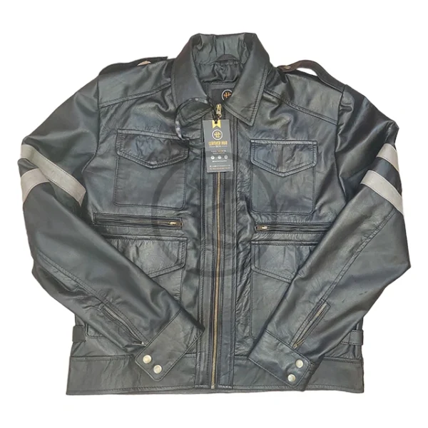 Veste en peau de mouton pour homme Leon Kennedy (3)