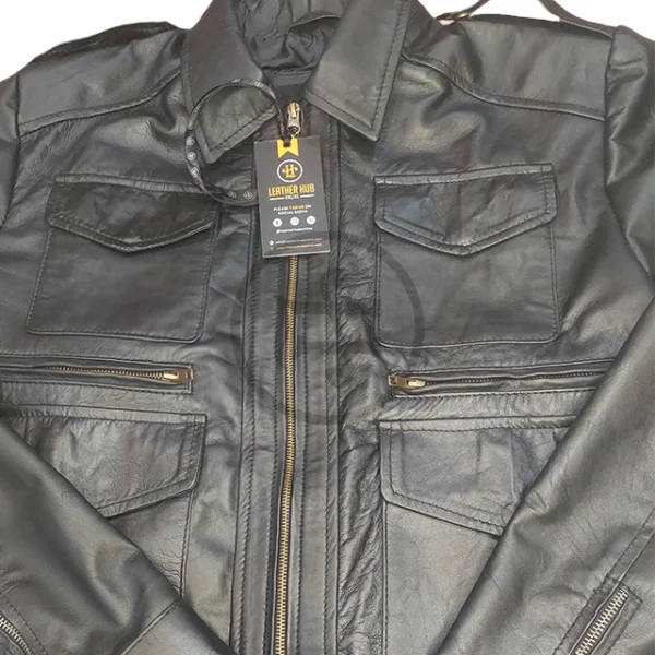 Veste en peau de mouton pour homme Leon Kennedy (10)