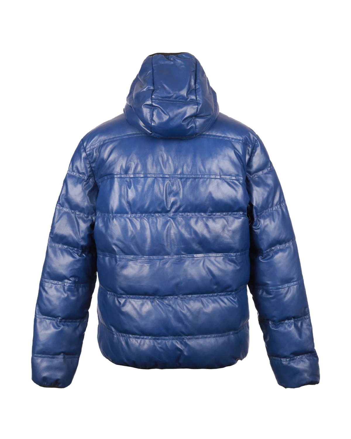 Veste en cuir véritable matelassée à capuche pour homme (3)