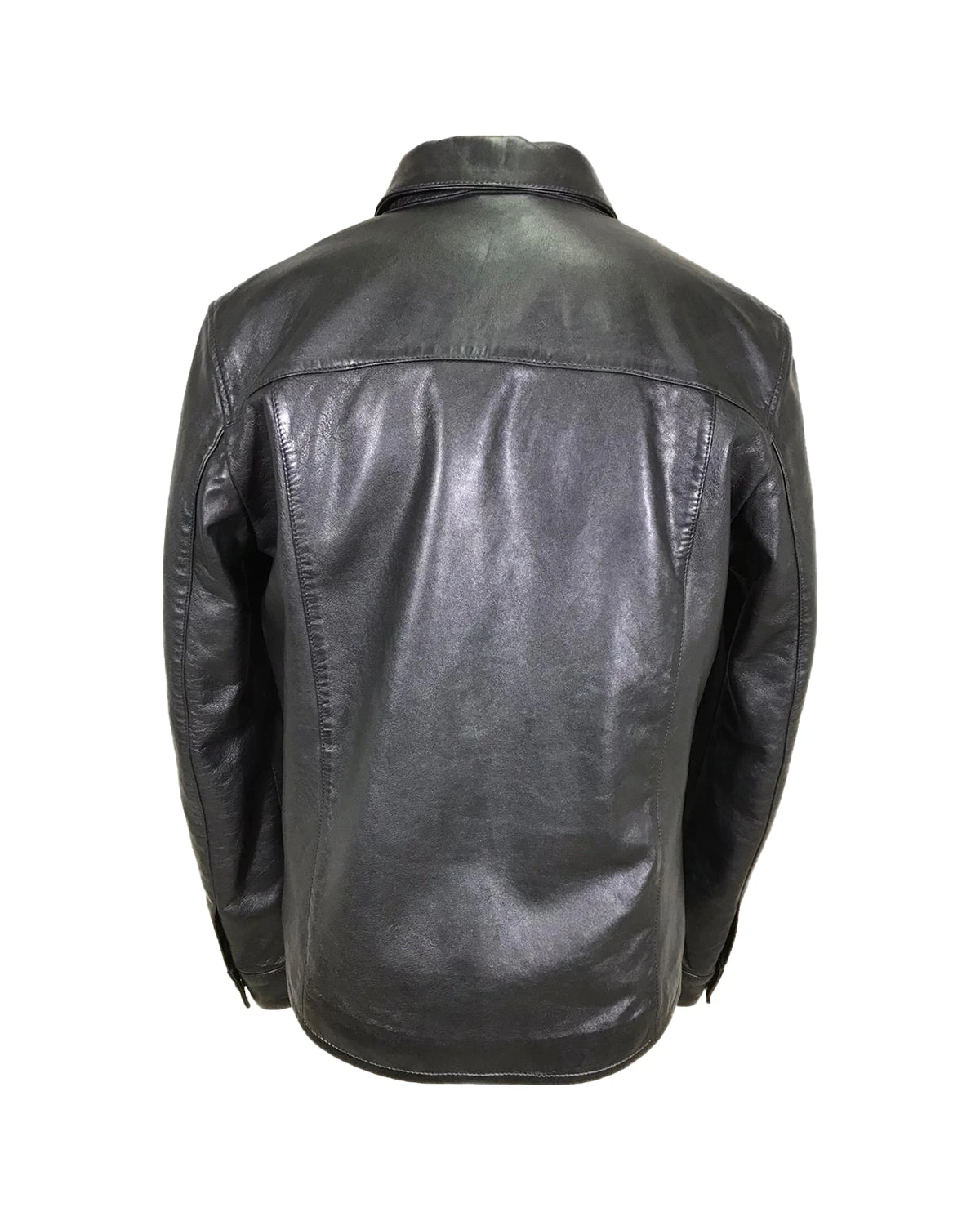 Veste de motard en cuir véritable ceinturée Ravin (3)
