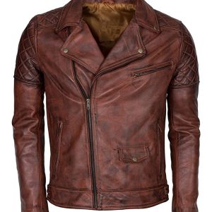 La veste de motard en cuir véritable de Sam Brando