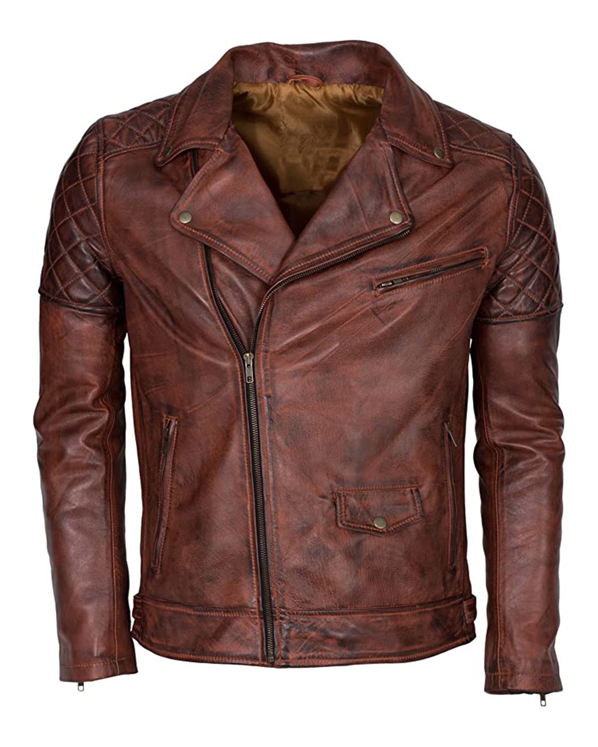 La veste de motard en cuir véritable de Sam Brando