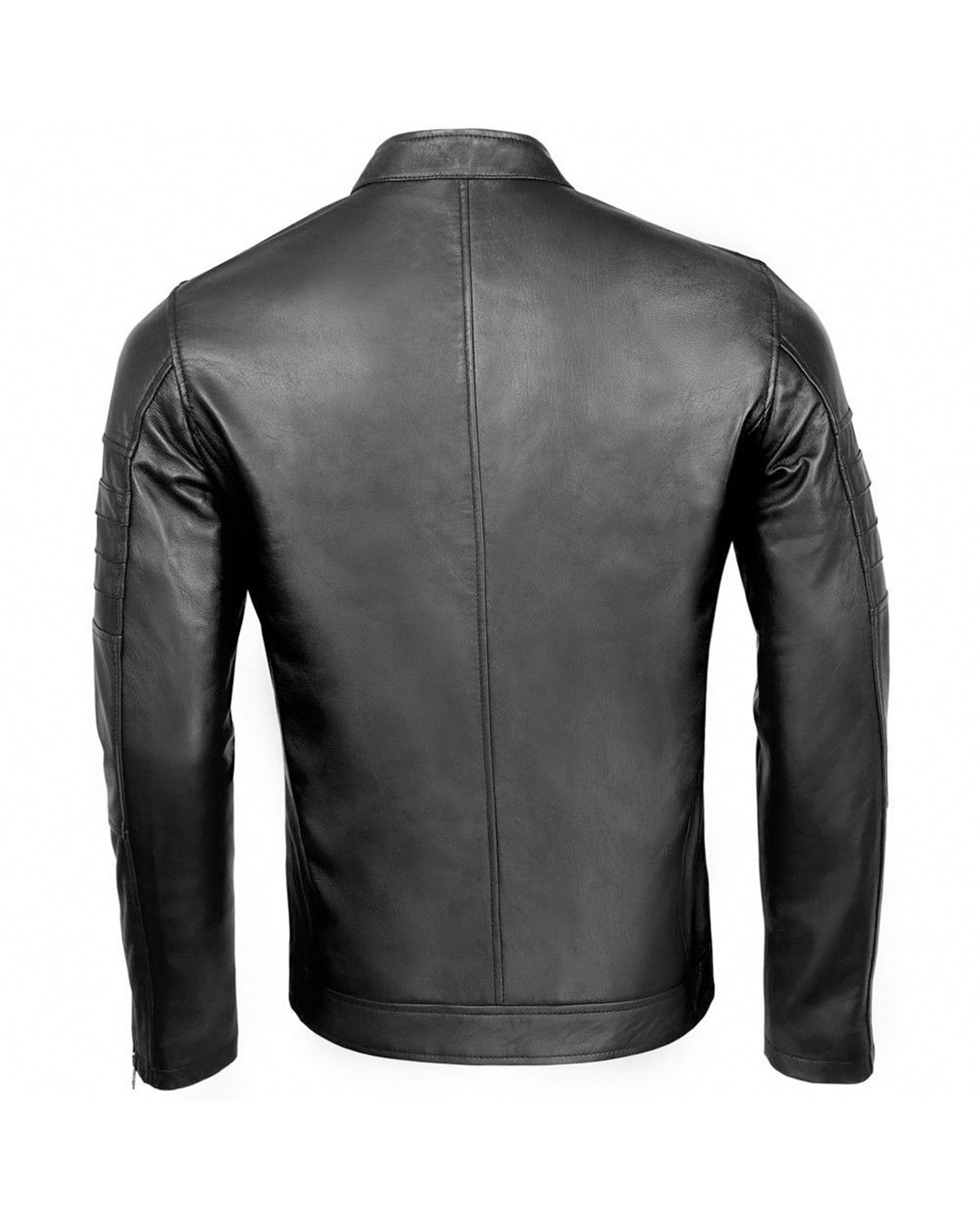 Veste de motard en cuir véritable Bruce (4)