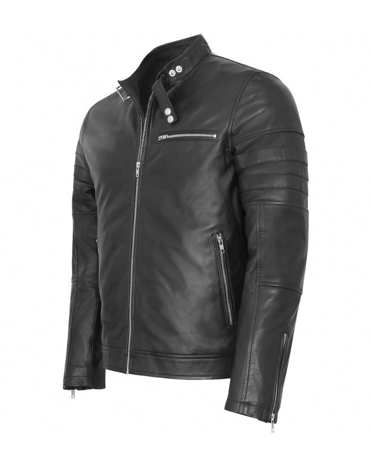 Veste de motard en cuir véritable Bruce (3)