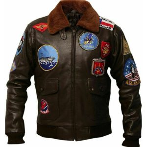 Giacca in pelle di pecora da aviatore Tom Cruise da uomo