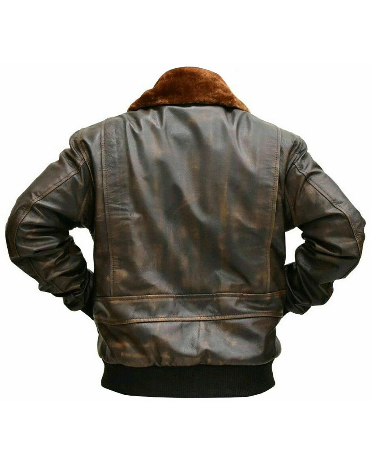 Veste bomber aviateur G1 pour homme en cuir véritable véritable (3)